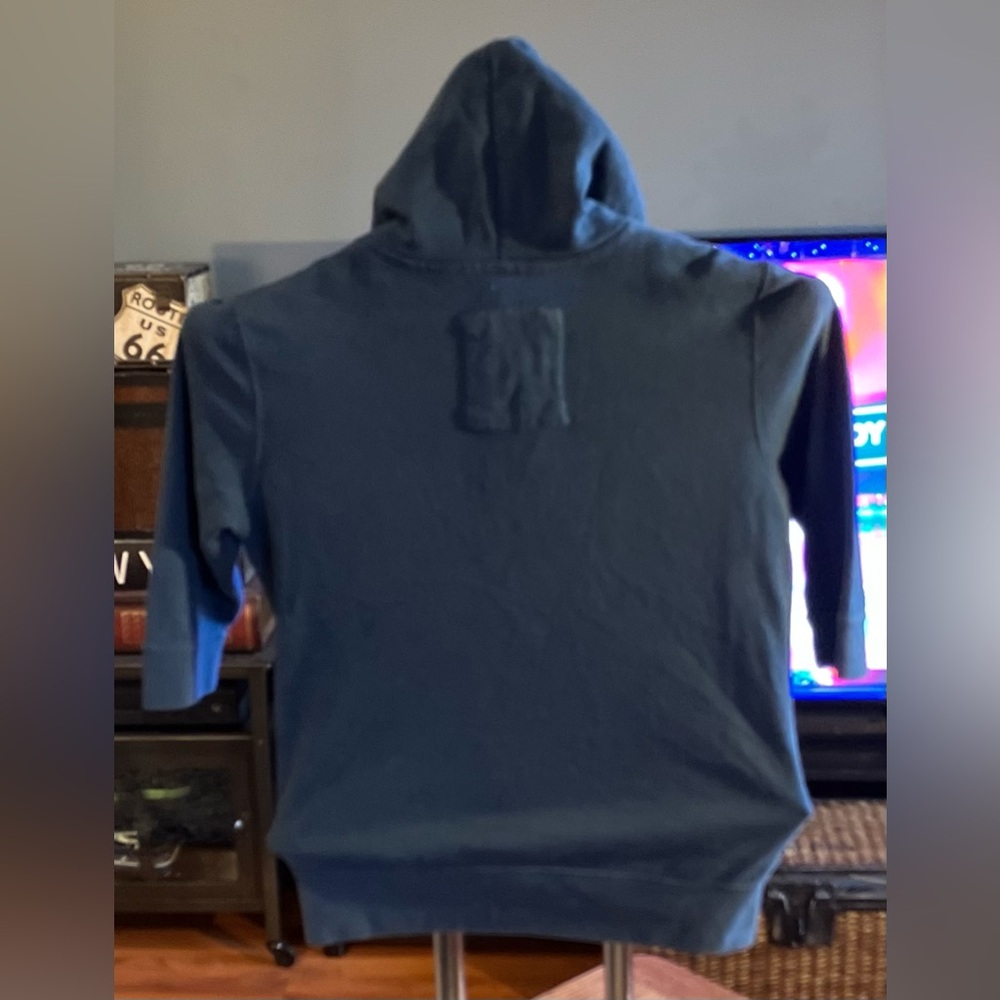 Aeropostale Navy Blue full-zip Hoodie with Palm Design 3/4 sleeves Size M - Picture 3 of 7